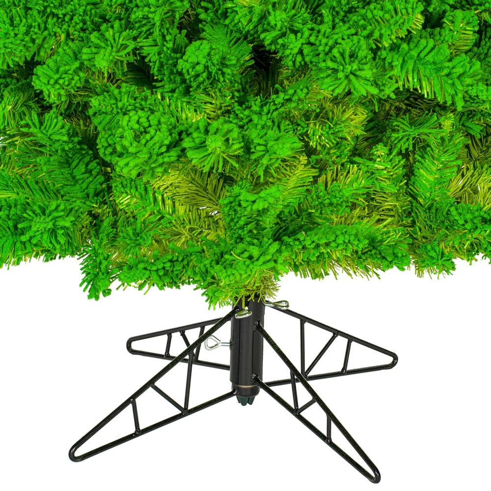 9'Hx48"W Flocked Slim Fir Artificial Christmas Tree, Unlit -Lime - Image 3