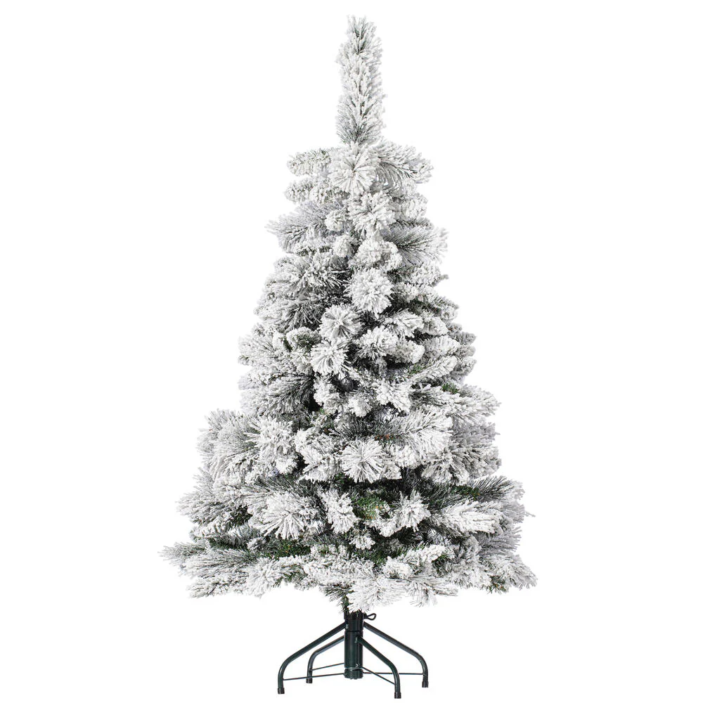 9'Hx52"W Frosted Slim Scotch Pine Artificial Christmas Tree, Unlit -White