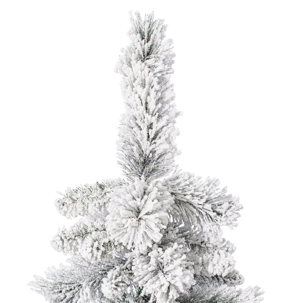 9'Hx52"W Frosted Slim Scotch Pine Artificial Christmas Tree, Unlit -White - Image 2