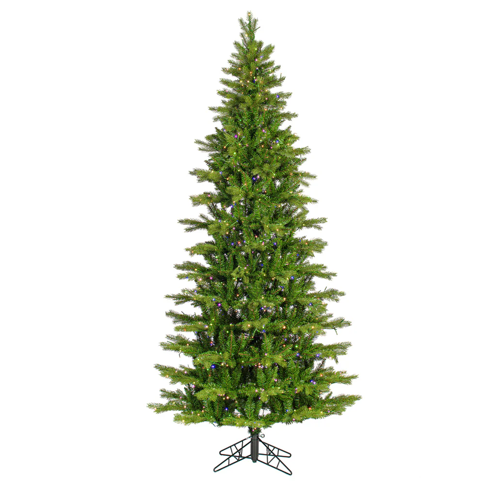 9'Hx52"W PE Slim Balsam Spruce Artificial Christmas Tree, Micro LED Pre-Lit -Green - Image 5