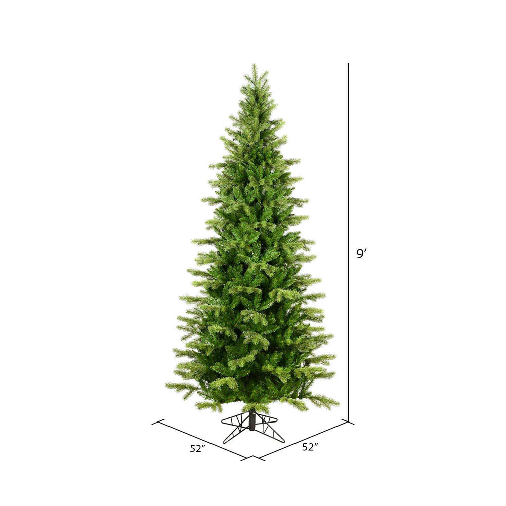 9'Hx52"W PE Slim Balsam Spruce Artificial Christmas Tree, Unlit -Green - Image 2