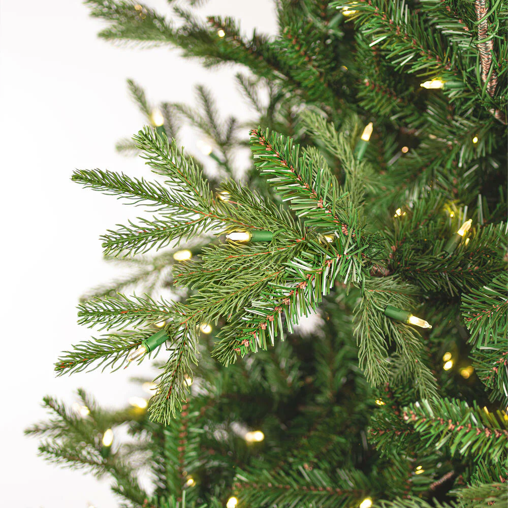 9'Hx54"W PE Washington Fraser Artificial Christmas Tree, LED Pre-Lit -Green - Image 2