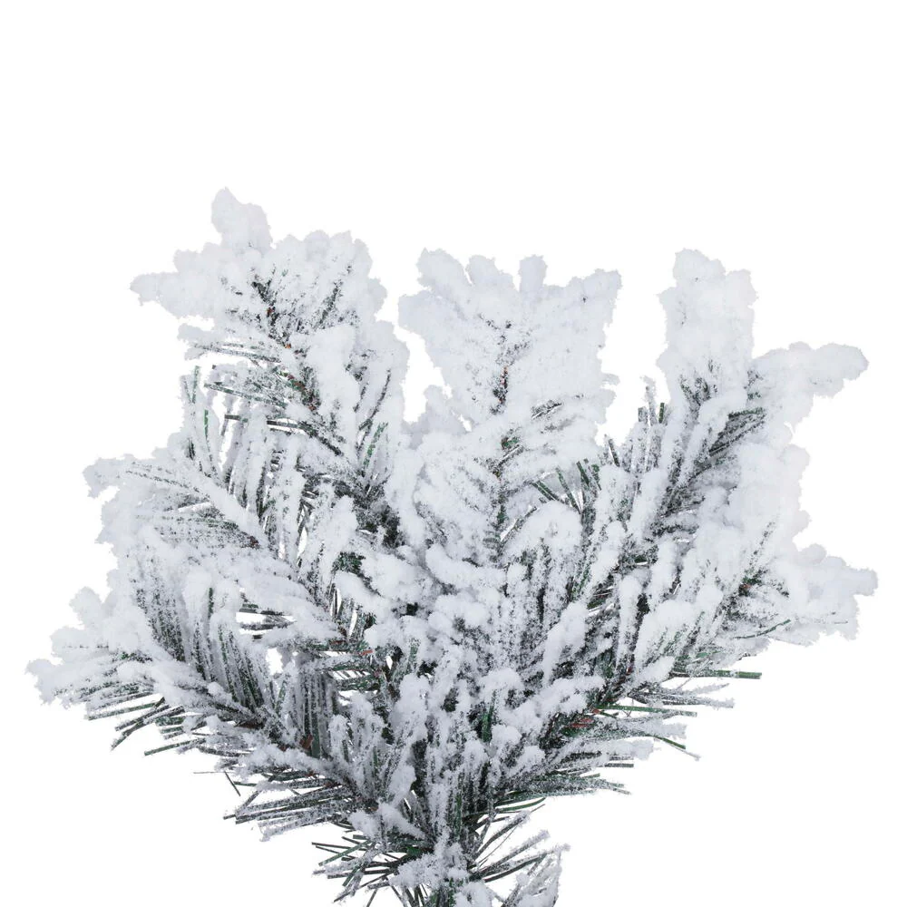 9'Hx58"W Flocked Slim Alaskan Pine Artificial Christmas Tree, Unlit -White - Image 2