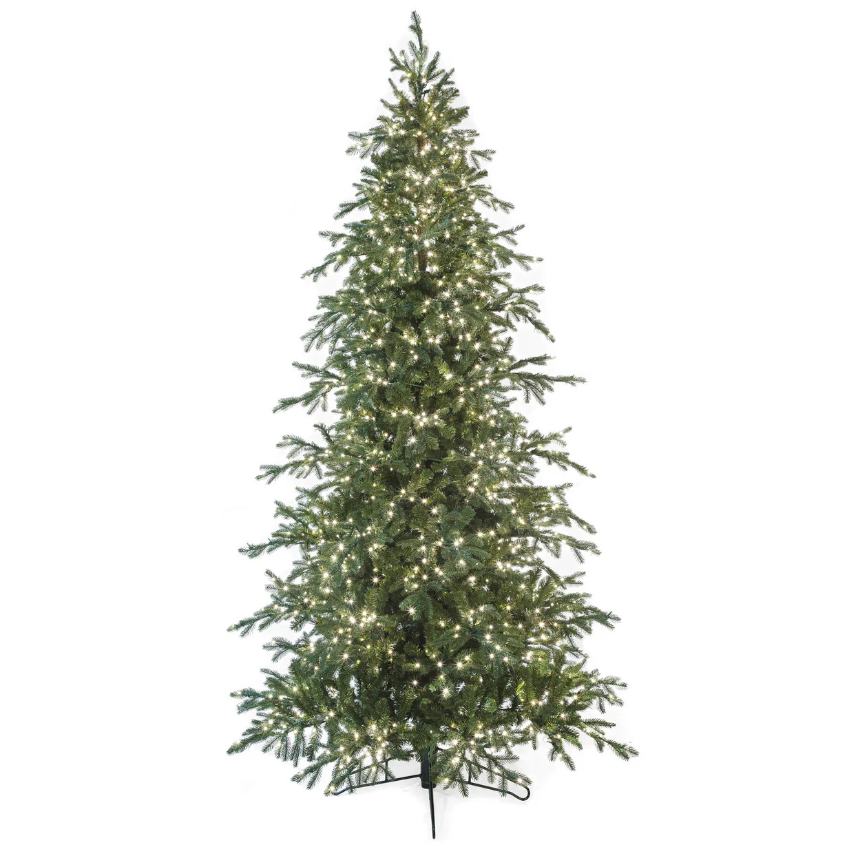 9'Hx58"W PE Cumberland Fir Artificial Christmas Tree, Micro LED Pre-Lit -Green