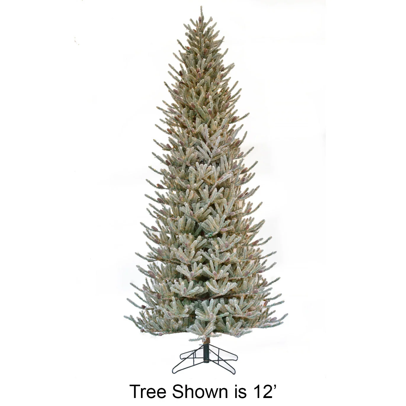 9'Hx58"W PE Flocked Siberian Blue Spruce & Pinecone Artificial Christmas Tree, Unlit -Green