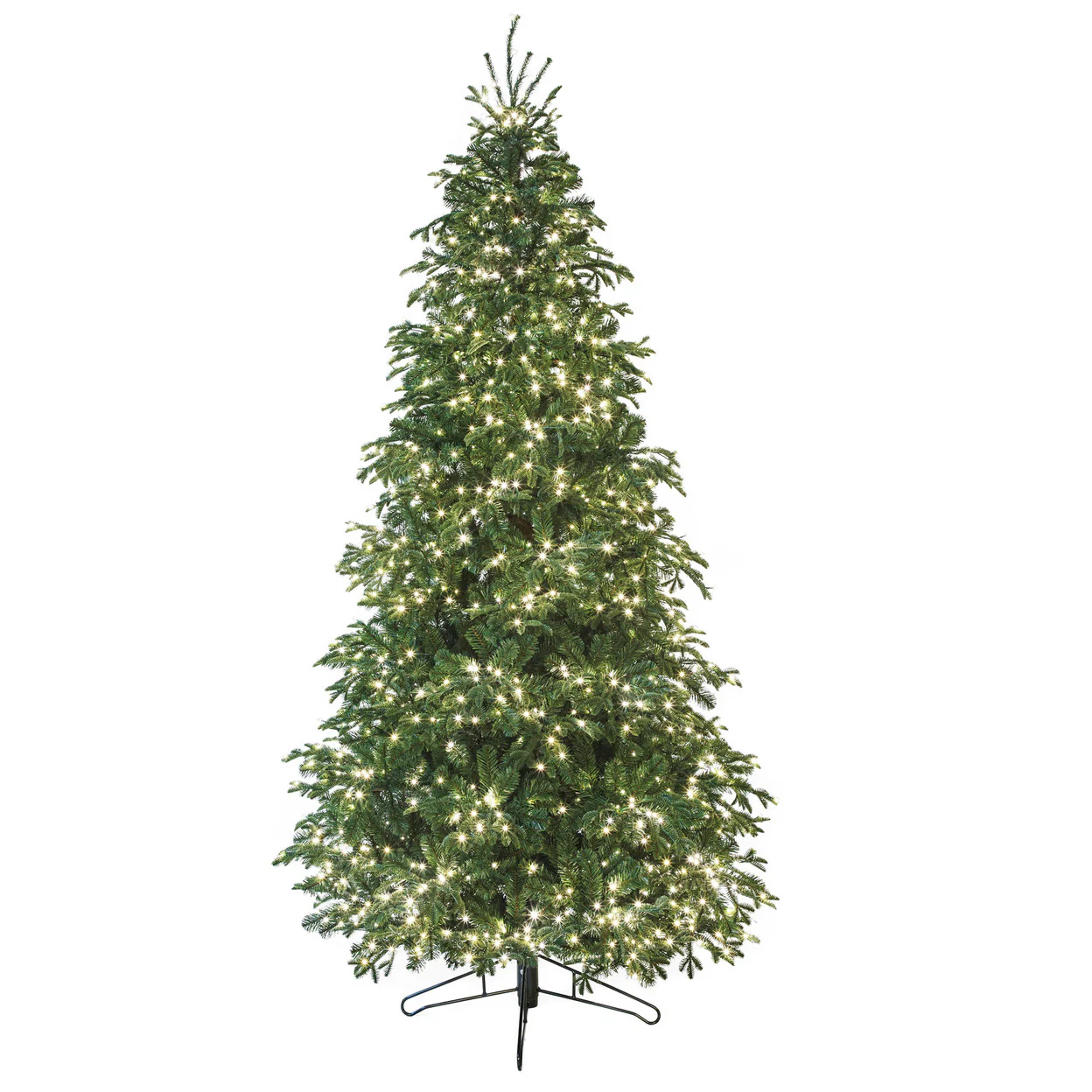 9'Hx58"W PE Georgia Fir Artificial Christmas Tree, Micro LED Pre-Lit -Green