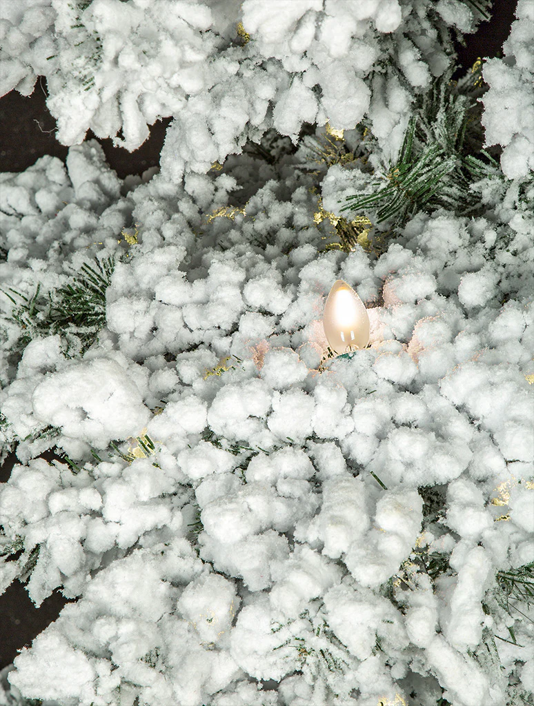 9'Hx61"W Heavy Flocked Blizzard Artificial Christmas Tree, C7 & LED Pre-Lit -White - Image 3