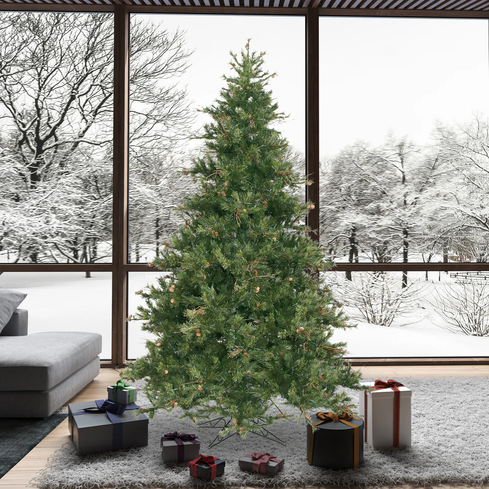 9'Hx61"W Mixed Country Artificial Christmas Tree w/Pinecone & Grapevine, Unlit -Green/Brown - Image 5