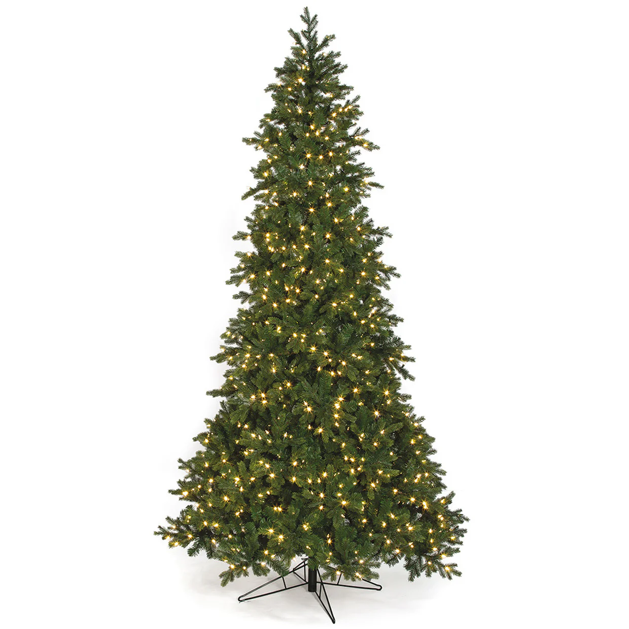 9'Hx61"W PE St. Lucia Fir Artificial Christmas Tree, LED Pre-Lit -Green