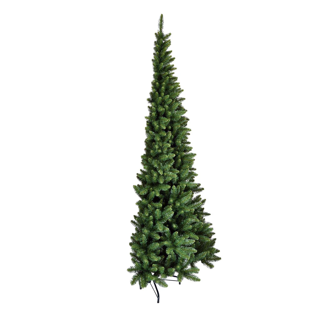 9'Hx62"W Half-Tree/Wall Chapel Pine Artificial Christmas Tree, Unlit -Green