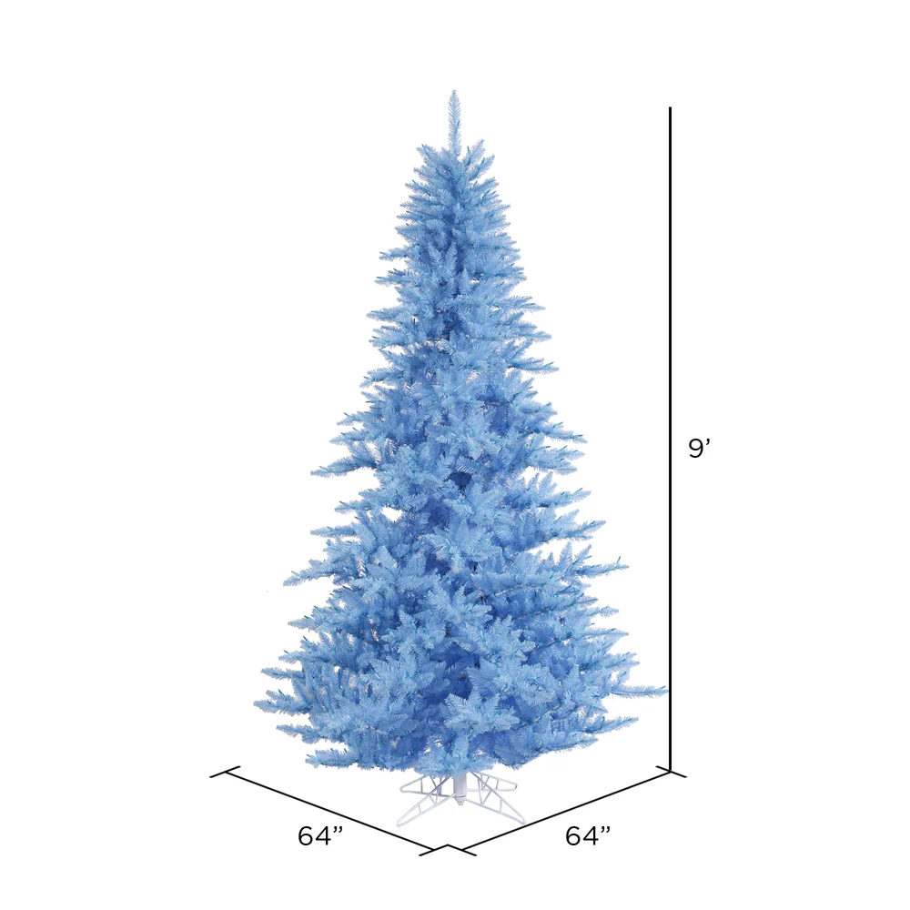 9'Hx64"W Fir Artificial Christmas Tree, Unlit -Sky Blue - Image 2