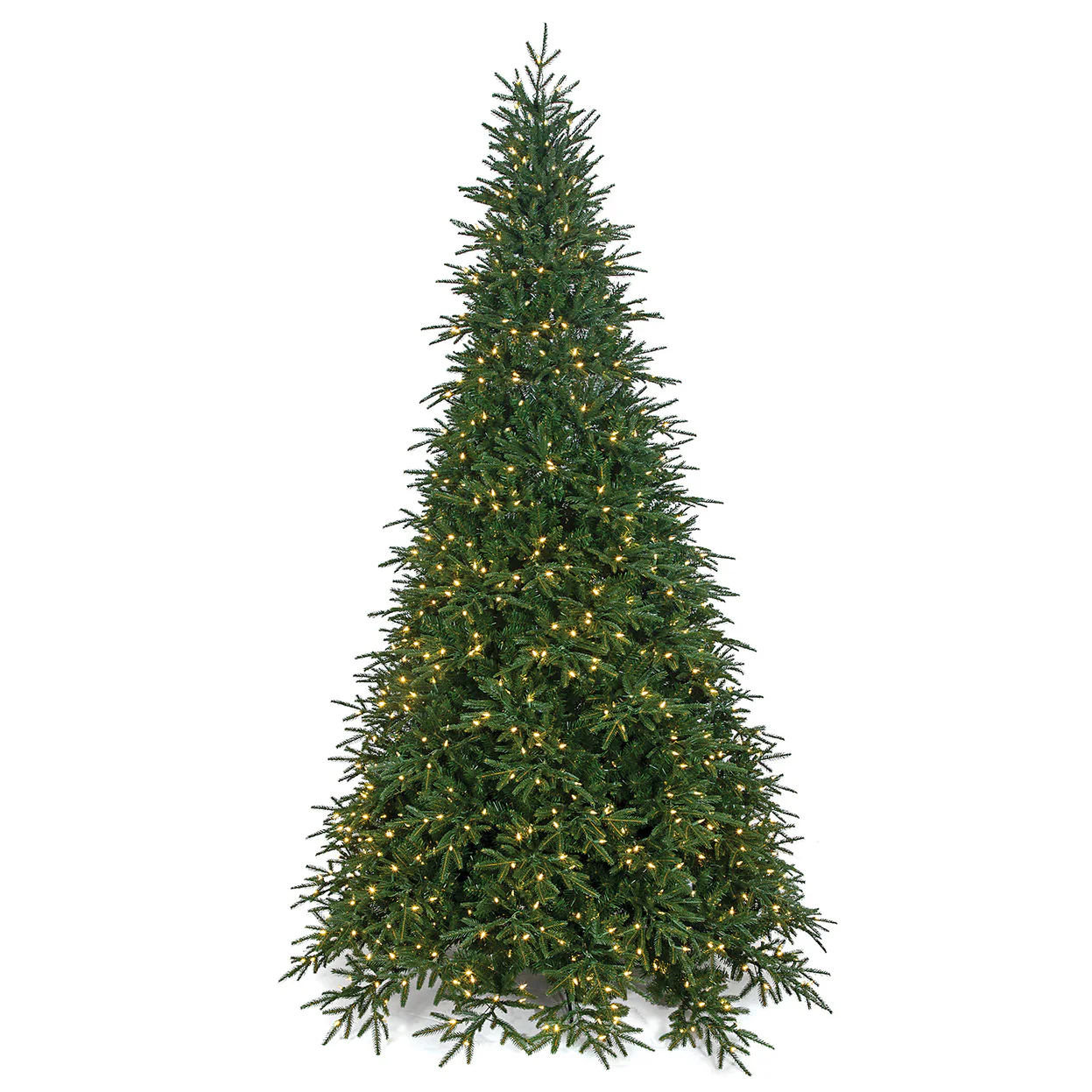 9'Hx64"W PE Fluff-Free Cordova Fir Artificial Christmas Tree, LED Pre-Lit -Green