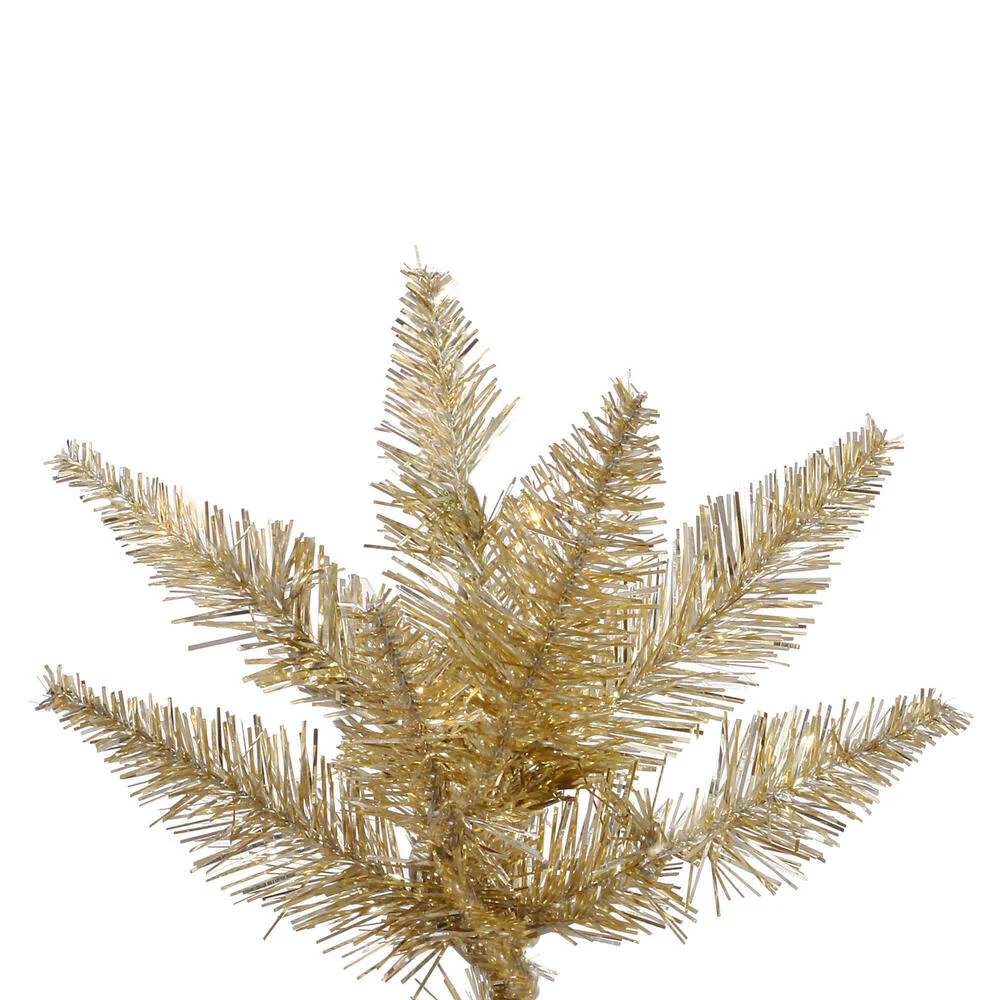 9'Hx64"W Tinsel Fir Artificial Christmas Tree, Unlit -Champagne - Image 2