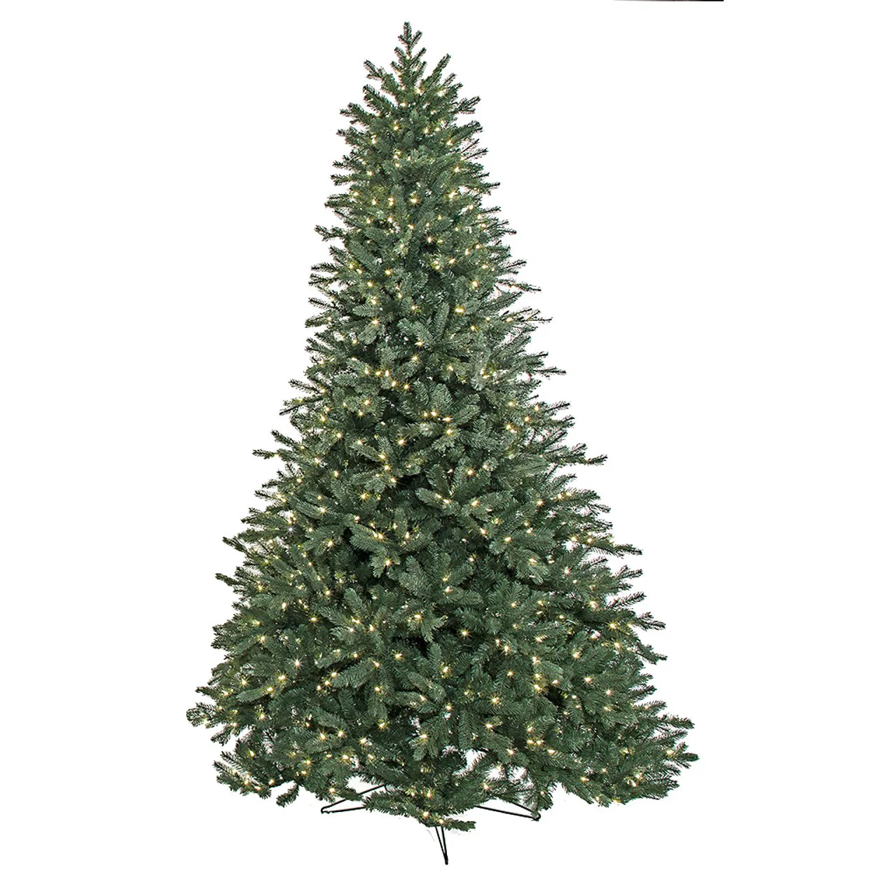 9'Hx65"W PE Blue Spruce Artificial Christmas Tree, LED Pre-Lit -Green