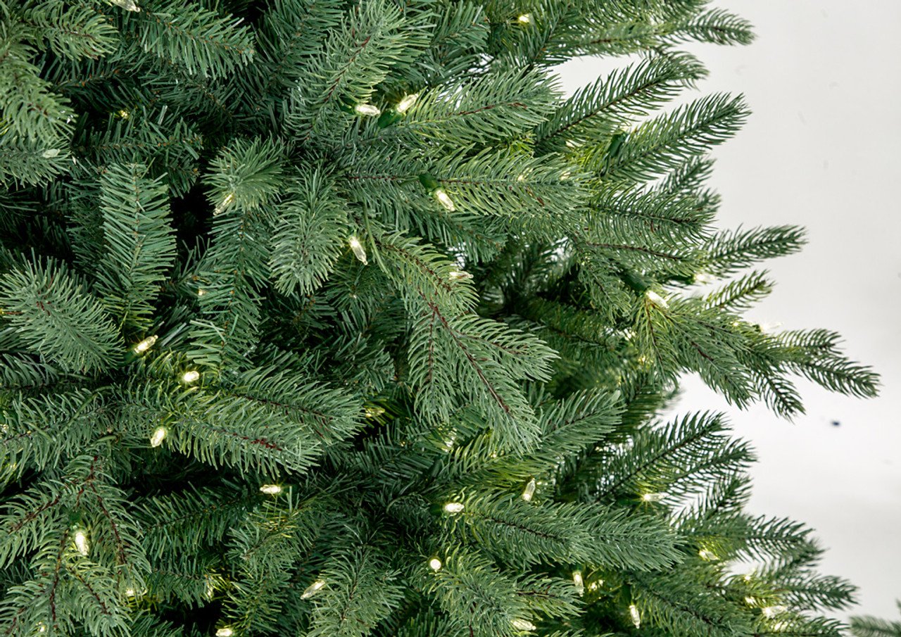 9'Hx65"W PE Blue Spruce Artificial Christmas Tree, LED Pre-Lit -Green - Image 2