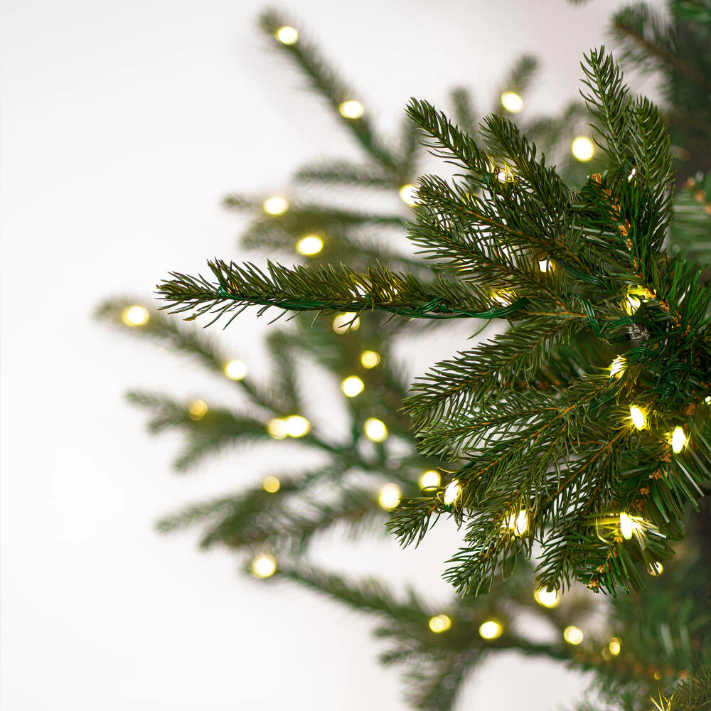 9'Hx65"W PE Yukon Artificial Christmas Tree, LED Pre-Lit -Green - Image 2