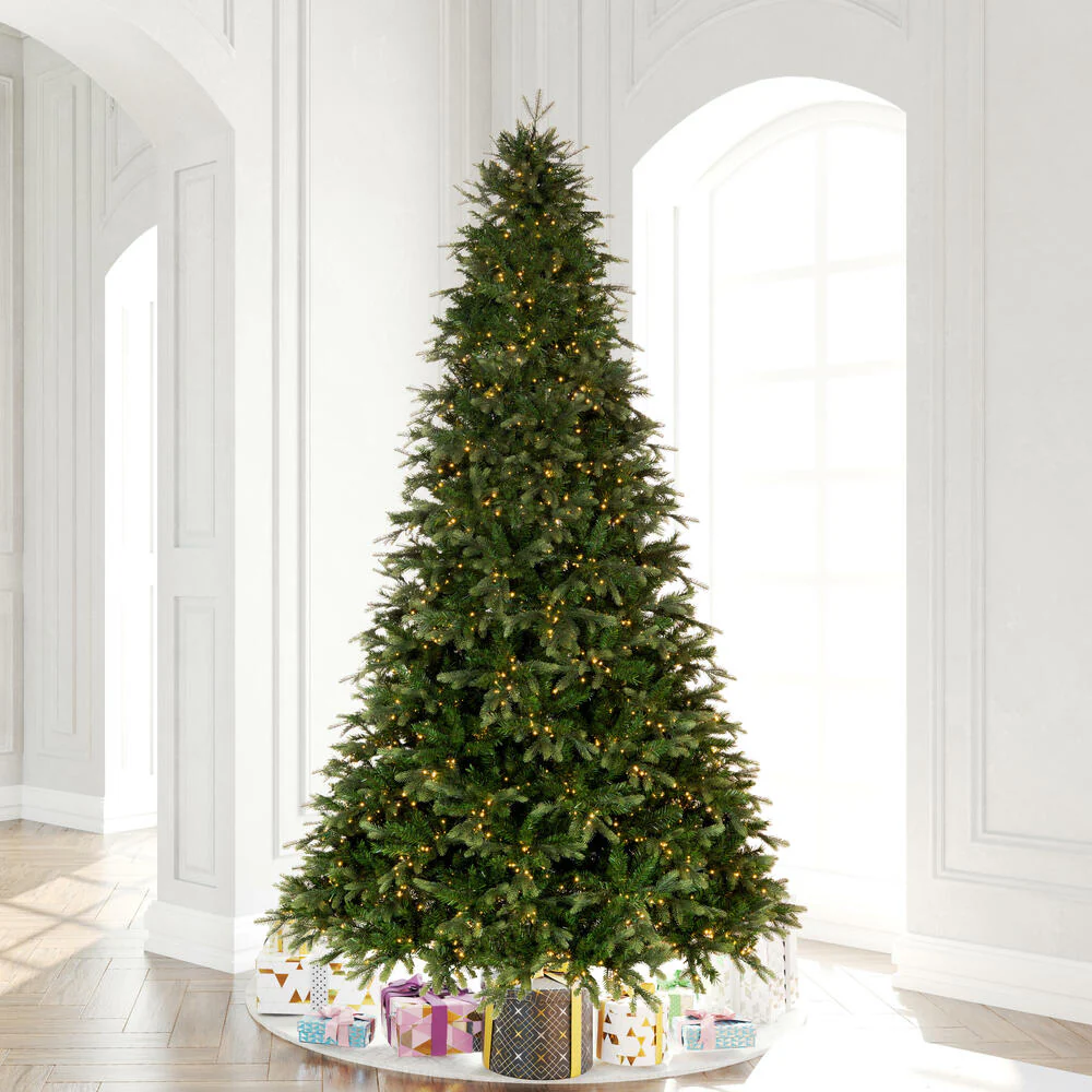 9'Hx66"W PE Douglas Fir Artificial Christmas Tree, Micro LED Pre-Lit -Green - Image 6