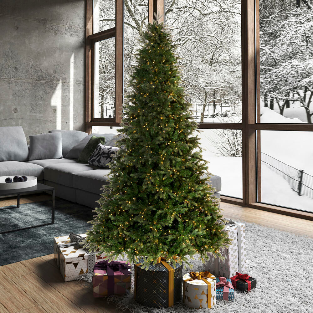 9'Hx66"W PE Douglas Fir Artificial Christmas Tree, Micro LED Pre-Lit -Green - Image 7
