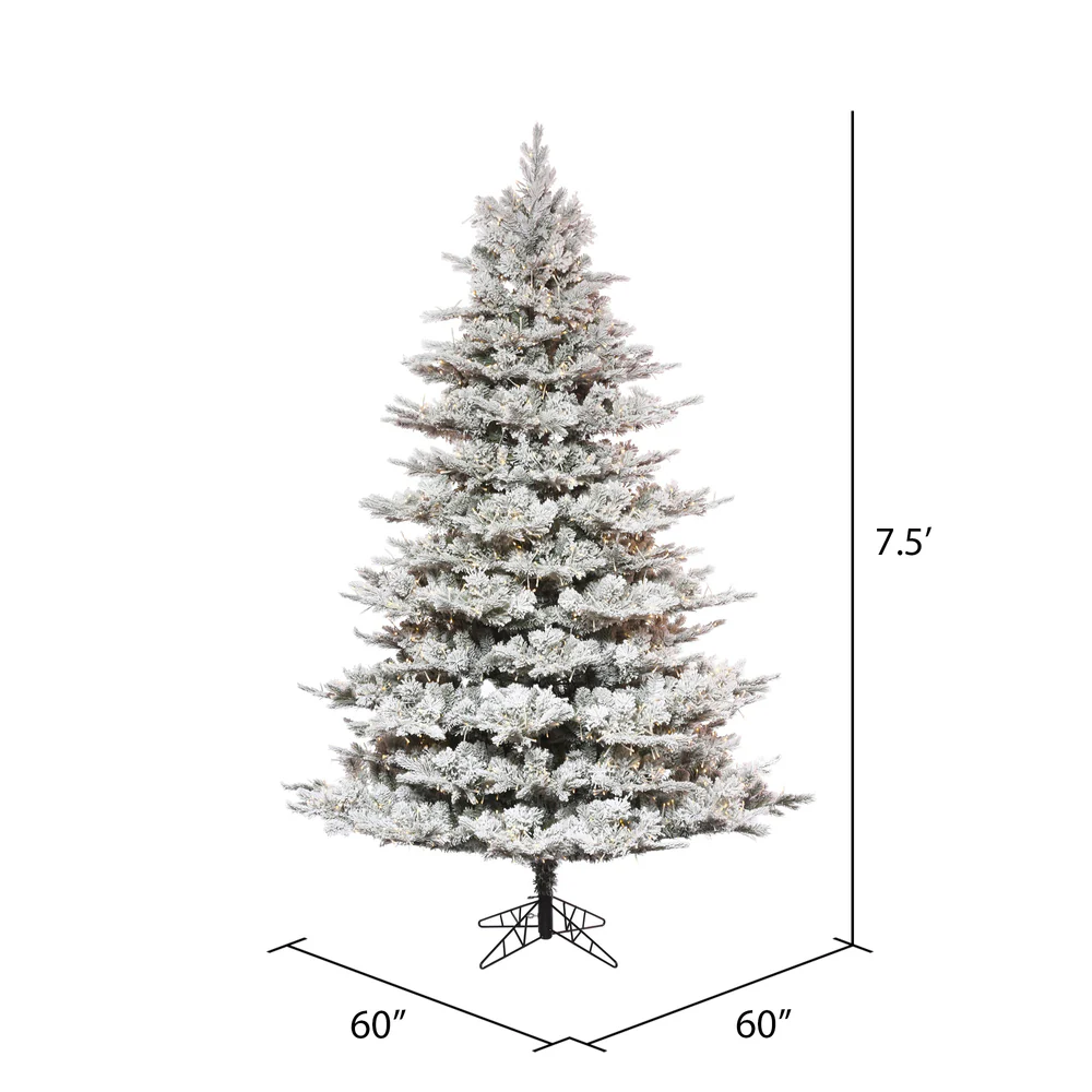 9'Hx66"W PE Flocked Kiana Artificial Christmas Tree, Micro LED Pre-Lit (Multi-Mode) -White - Image 3