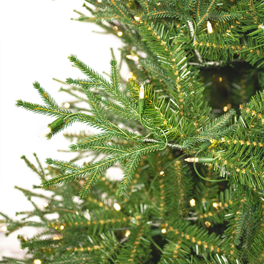9'Hx67"W PE Tiffany Fraser Artificial Christmas Tree, RGB LED Pre-Lit (Multi-Mode) -Green - Image 2