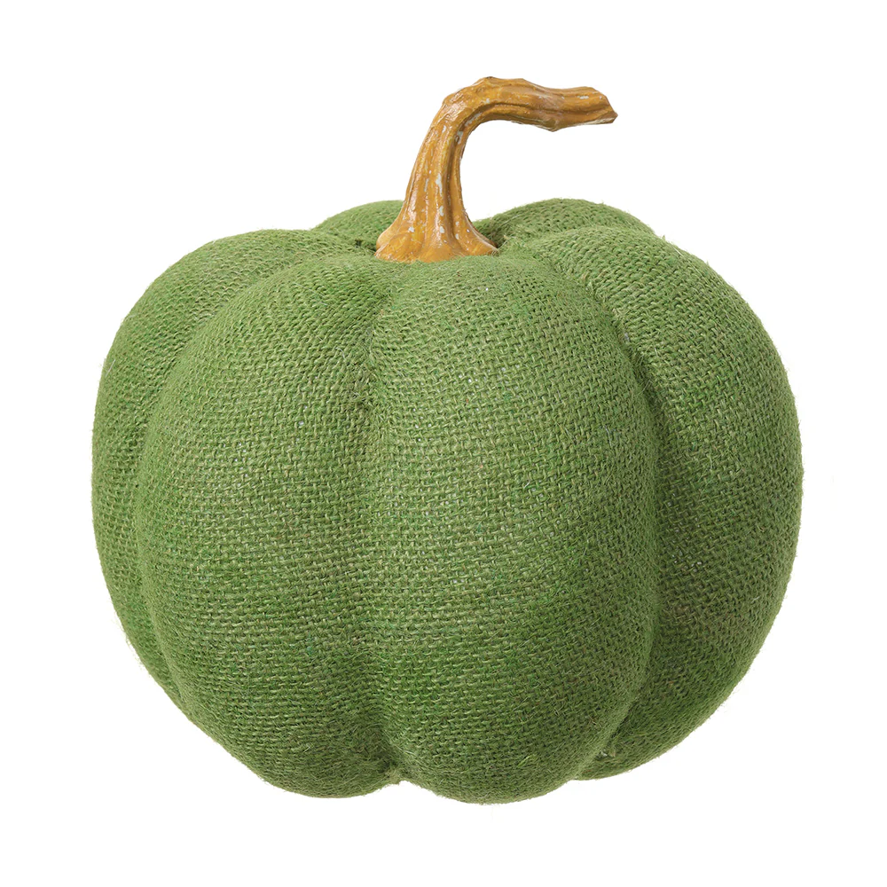 9"Hx7.48"W Artificial Jute Linen Pumpkin -Green (Pack of 8)