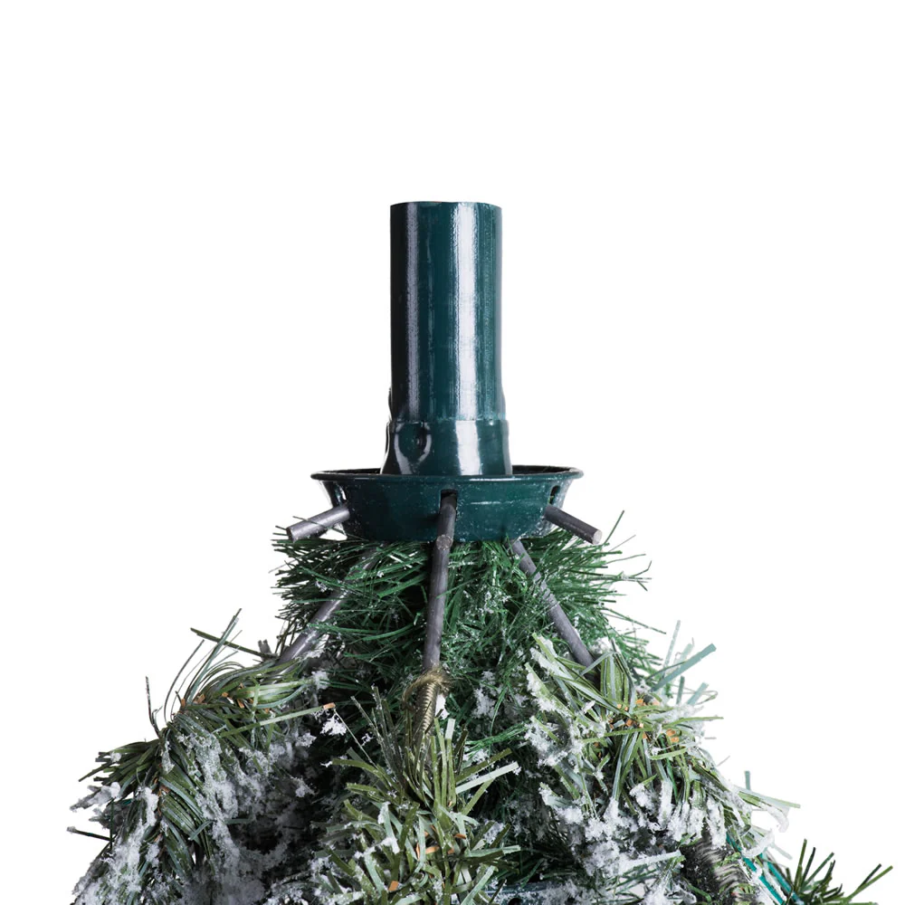 9'Hx73"W Flocked Alaskan Pine Artificial Christmas Tree, LED Pre-Lit -White - Image 5