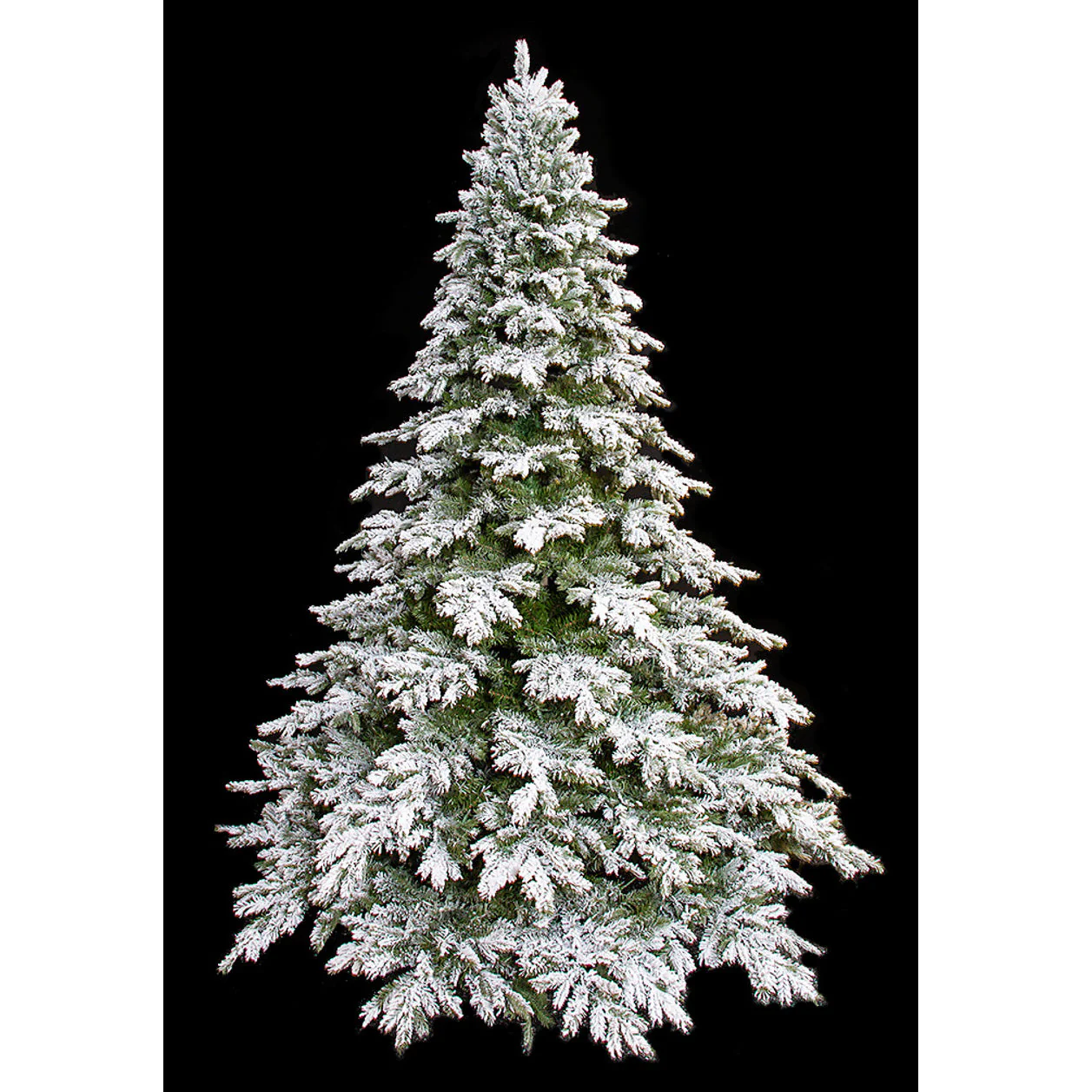 9'Hx78"W PE Frosted Black Mountain Spruce Artificial Christmas Tree, Unlit -White/Green