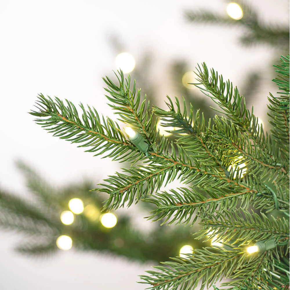 9'Hx81"W PE Sherwood Fir Artificial Christmas Tree, LED Pre-Lit -Green - Image 2