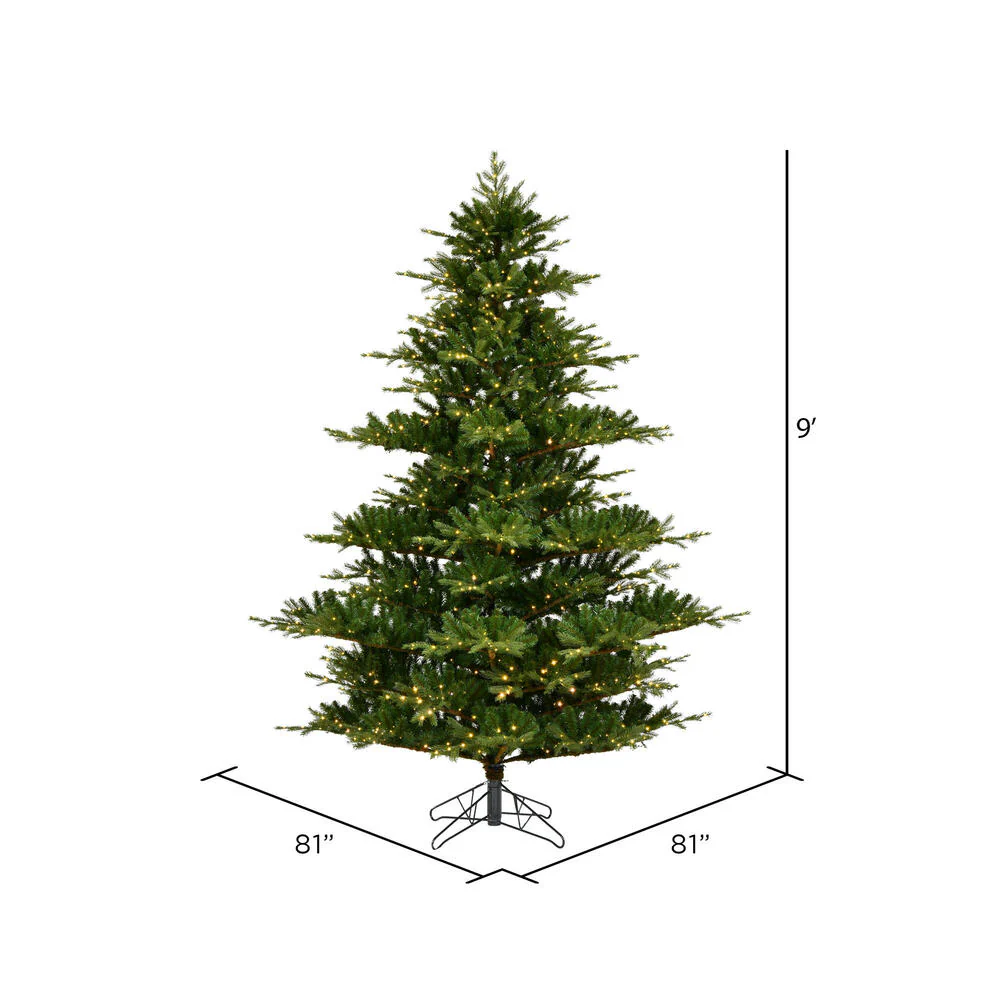 9'Hx81"W PE Sherwood Fir Artificial Christmas Tree, LED Pre-Lit -Green - Image 3