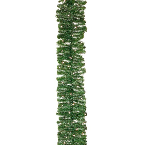 9'Lx12"W Deluxe Windsor Pine Artificial Garland, Pre-Lit -Green (Pack of 2)