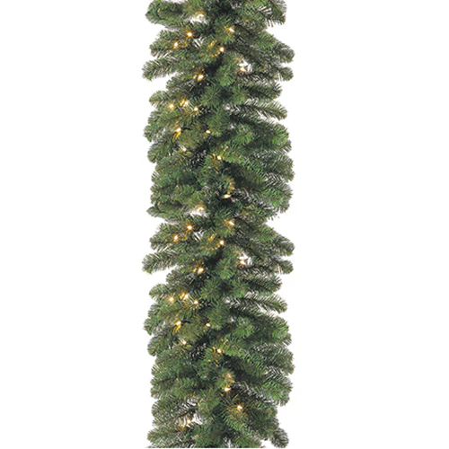 9'Lx14"W Noble Fir Pine Artificial Garland, Pre-Lit -Green (Pack of 6)