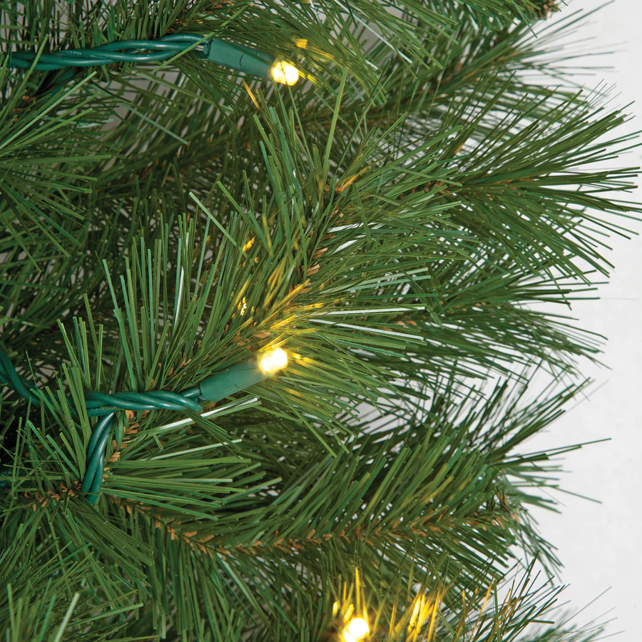 9'Lx16"W Westford Pine Artificial Garland, LED Pre-Lit -Green (Pack of 2) - Image 2
