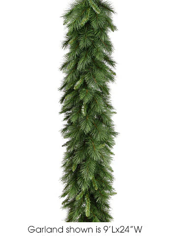 9'Lx18"W Long Needle Mixed Pine Artificial Garland -Green (Pack of 4)
