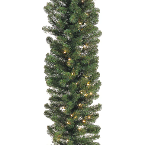 9'Lx18"W Noble Fir Pine Artificial Garland, Pre-Lit -Green (Pack of 6)