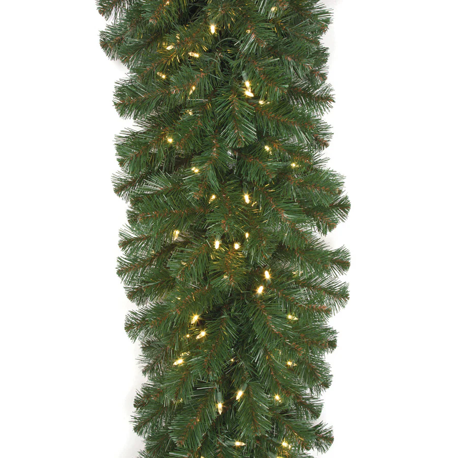 9'Lx18"W Virginia Pine Artificial Garland, LED Pre-Lit -Green (Pack of 2)
